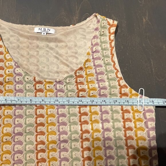 MSN Massana sun dress, lightweight knit, multicolored on a beige background. M. - Picture 9 of 12